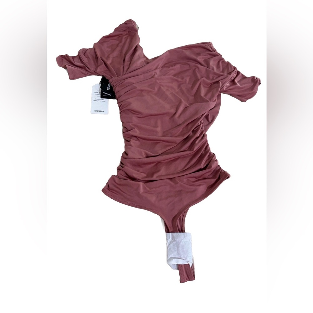 Express Ruched Satin Bodysuit - Picture 5 of 8